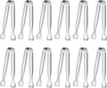 12 PCS Heart-Shaped Small Serving Tongs, 4.3 Inch Mini Sugar Tongs Silver by Unknown