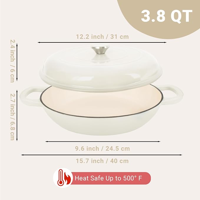 Enameled Cast Iron Dutch Oven, 3.8 Quart Pot - Image 5