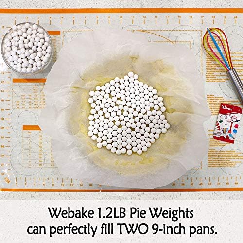 Webake 10mm Ceramic Pie Weights with Cotton Bags, Over 600 Beads