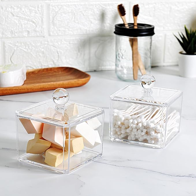 SheeChung Modern Square Acrylic Qtip Holder - Image 2