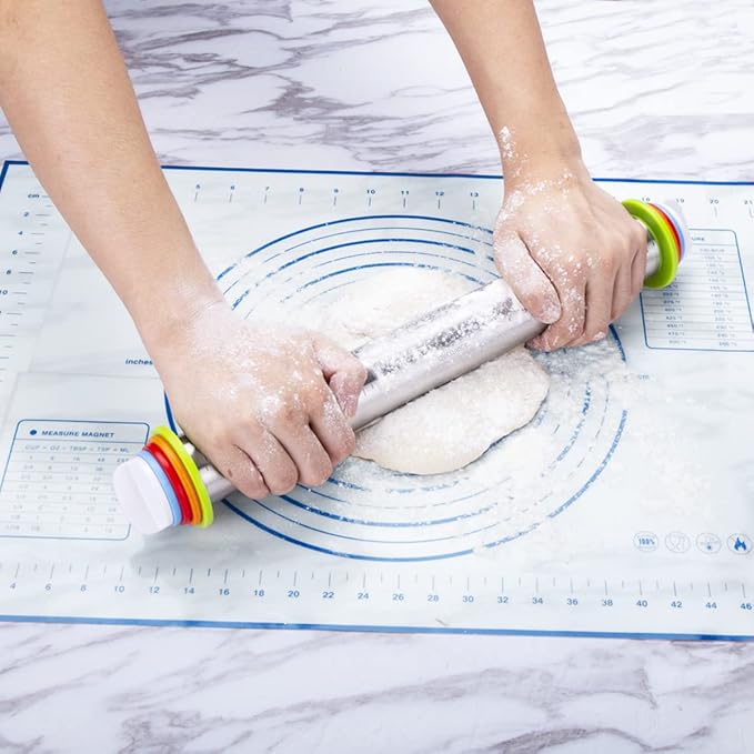 Rolling Pin and Pastry Baking Mat Set, Rolling Pins - Image 5