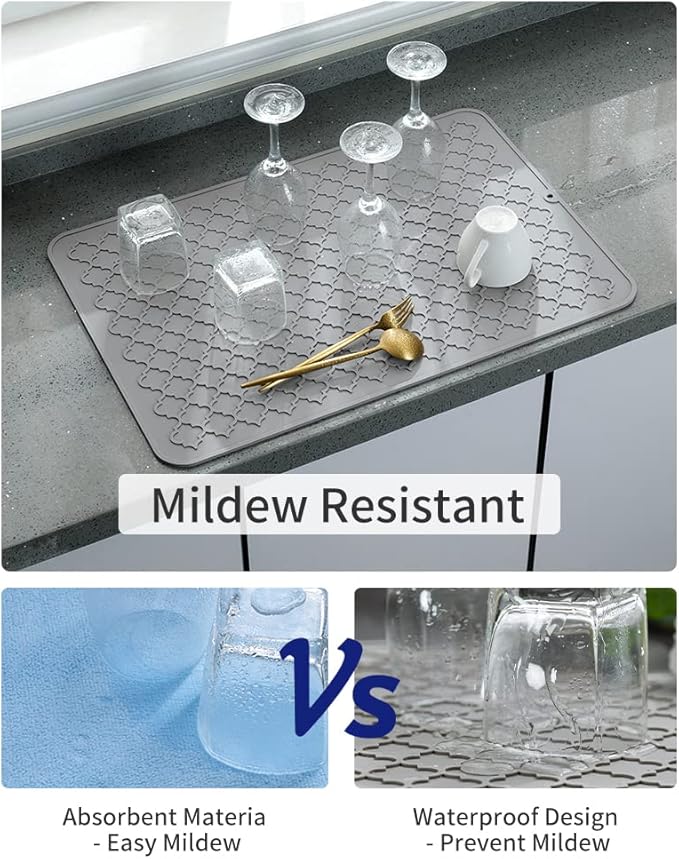 AMOAMI-Dish Drying Mats for Kitchen Counter-Silicone Dish Drying Mat-Kitchen - Image 3