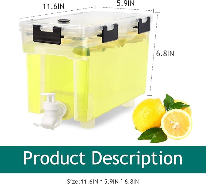 1 Gallon Drink Dispenser For Fridge, Beverage Dispenser - Image 3