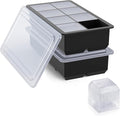 Bangp Large Ice Cube Tray for Whiskey, 2 Pack Stackable Big Ice Cube Molds Make by Bangp