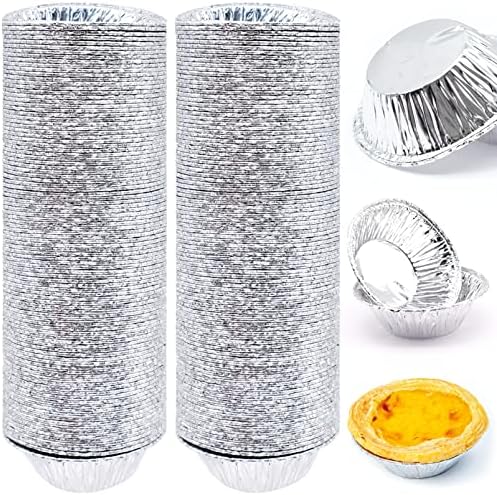 200 PCS Egg Tart Baking Cups, Disposable Aluminum Foil Liners for