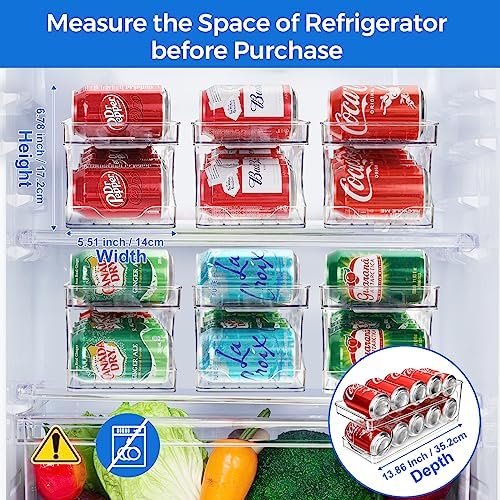 2 Packs Rolling Soda Can Organizer for Refrigerator