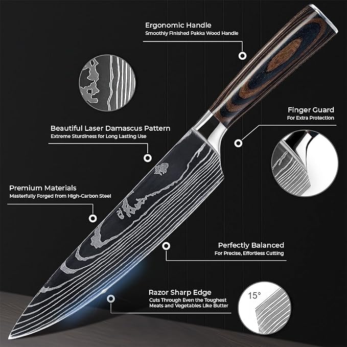 SENKEN 8-piece Premium Japanese Kitchen Knife Set - Image 5