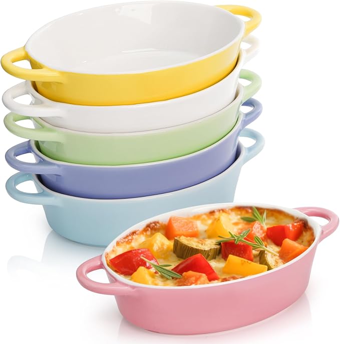 Foraineam 6 Pack 20 oz Oval Au Gratin Baking Dishes - Image 3