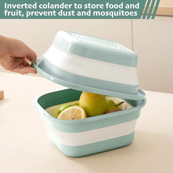Collapsible Colander and Sink Basin Set - 2 in 1 Collapsible Colander Strainer - Image 9