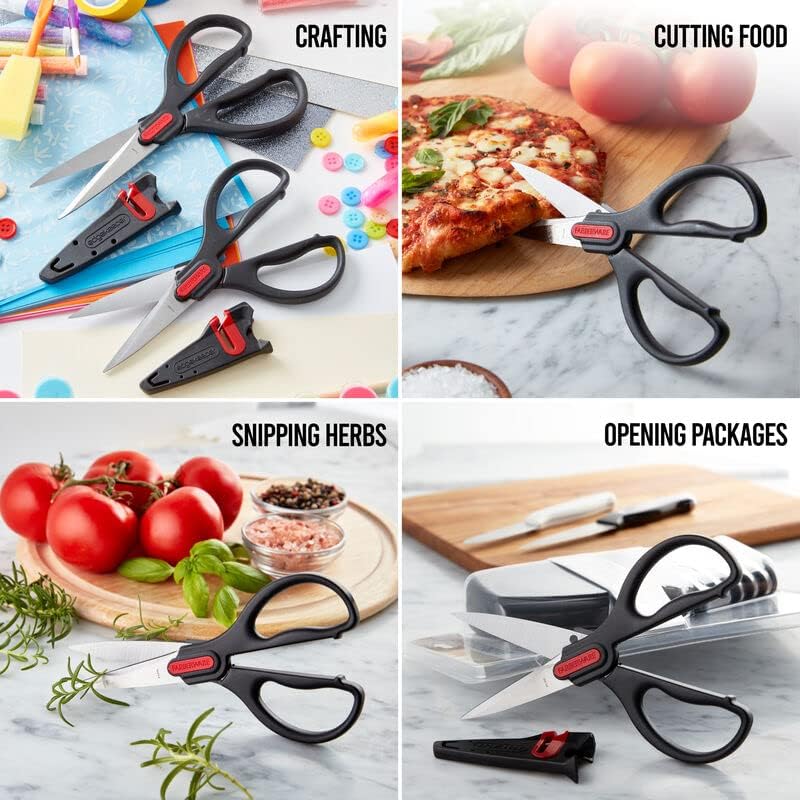 Farberware EdgeKeeper Kitchen Shears Set, 2-Piece, Self-Sharpening