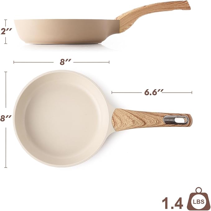 SENSARTE Ceramic Nonstick Frying Pan Small Skillet 8Inch Non Stick Omelette Pans - Image 7