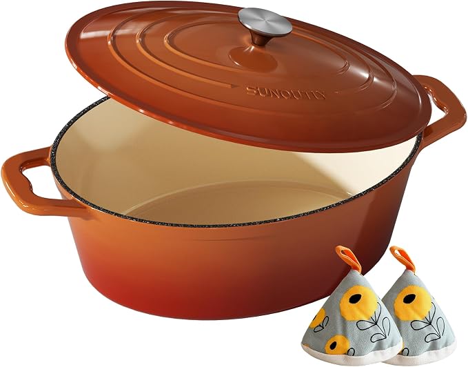 Enameled Cast Iron Dutch Oven by SUNOUTLY