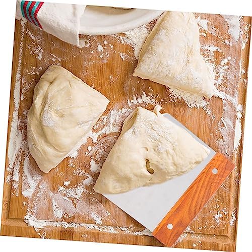 Stainless Steel Dough Flour Powder Scraper Cutter with Wood Handle