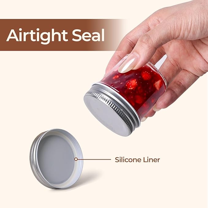ComSaf Small Mason Jars 2 oz, Small Canning Jars, Mini Glass Jar - Image 3