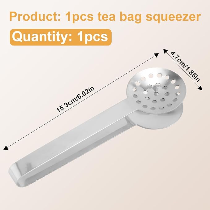 Tea Bag Squeezer Tongs, Stainless Steel Teabag Strainer Dispenser Gripper - Image 2