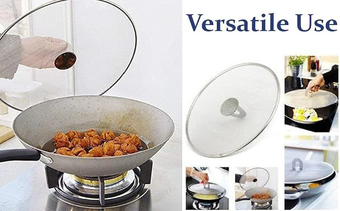 Stainless Steel Mesh Splatter Screen Set, 6-9 inch, 4 Piece Net Lid Covers - Image 4