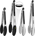 4 Pack Tongs For Cooking, Heat Resistant 600 Degrees 9", Non-Slip Food Silicone by Eddeas