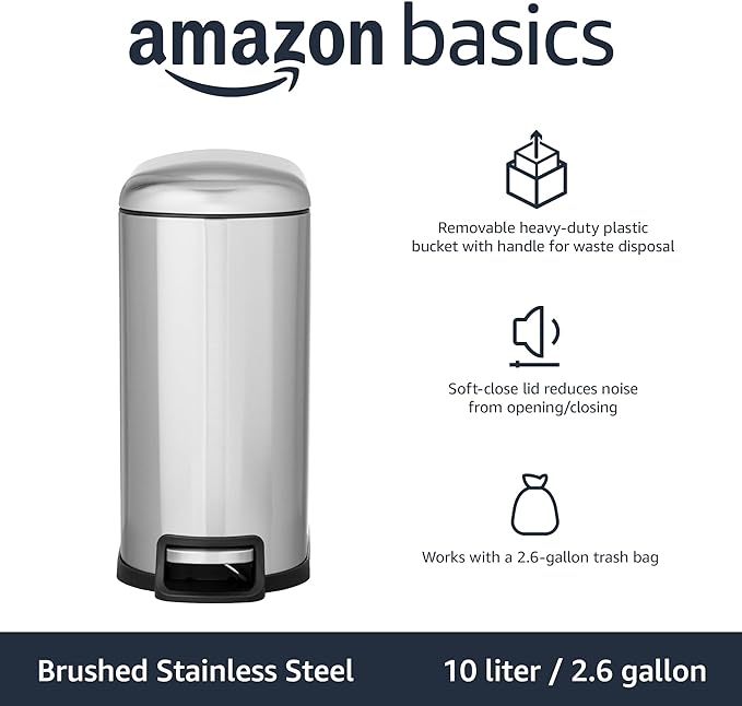 Amazon Basics D-Shaped Small Trash Can - Image 2