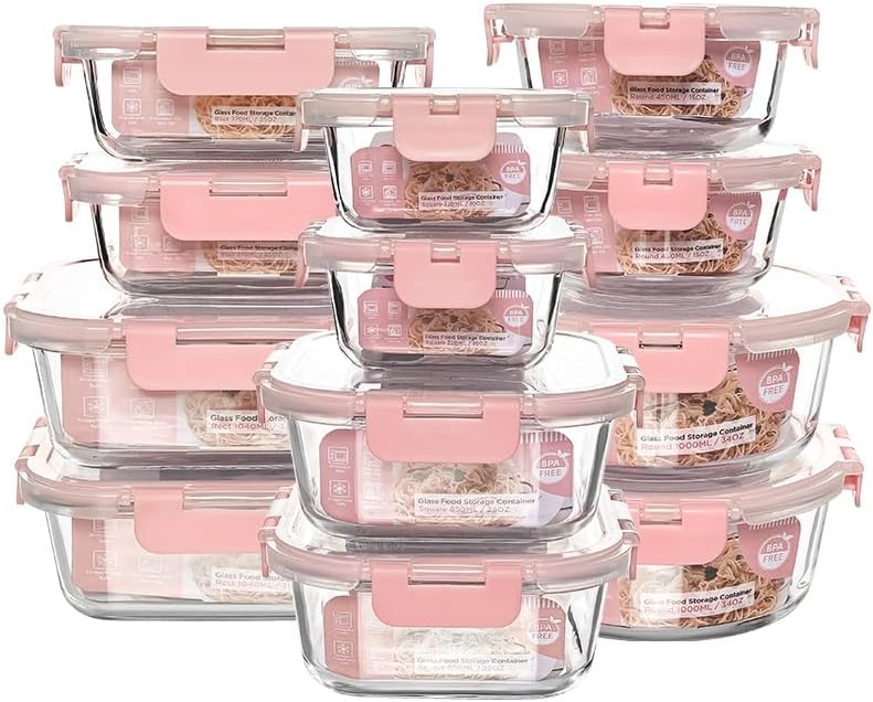 12-Pack Glass Storage Containers