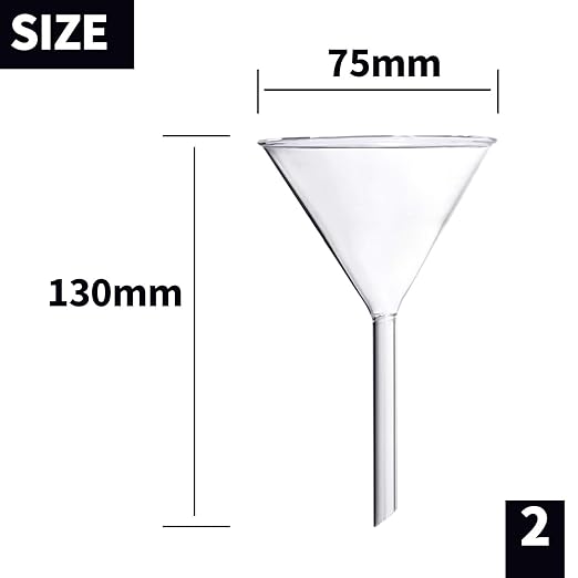 Glass Funnel Set, 50mm & 40mm Diameter - Image 3