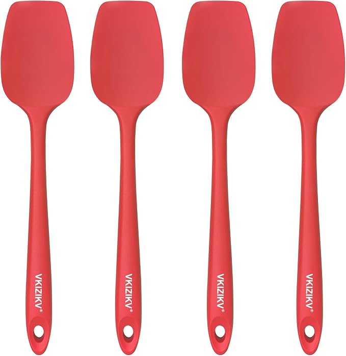 4 Pcs Silicone Spoon Spatula Set, 11.4 In, Food Grade Rubber Spatulas by Unknown