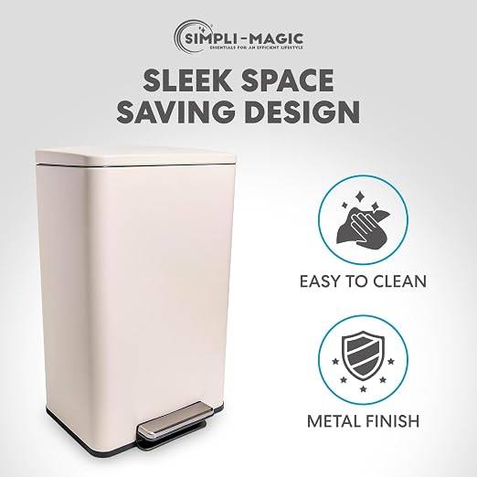 Simpli-Magic 50 Liter / 13.2 Gallon Soft-Close, Smudge Resistant Trash Can - Image 7