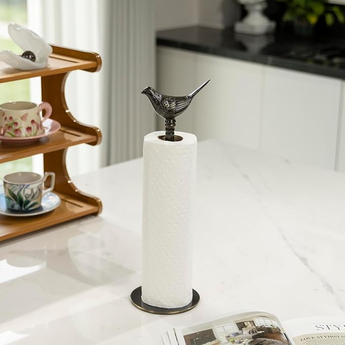 1 Luxurious Brass Paper Towel Holder countertop - Image 6