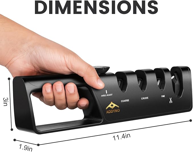 4-in-1 Knife Sharpener with Angle Guide, Adjustable Edge, 3-Stage - Image 2