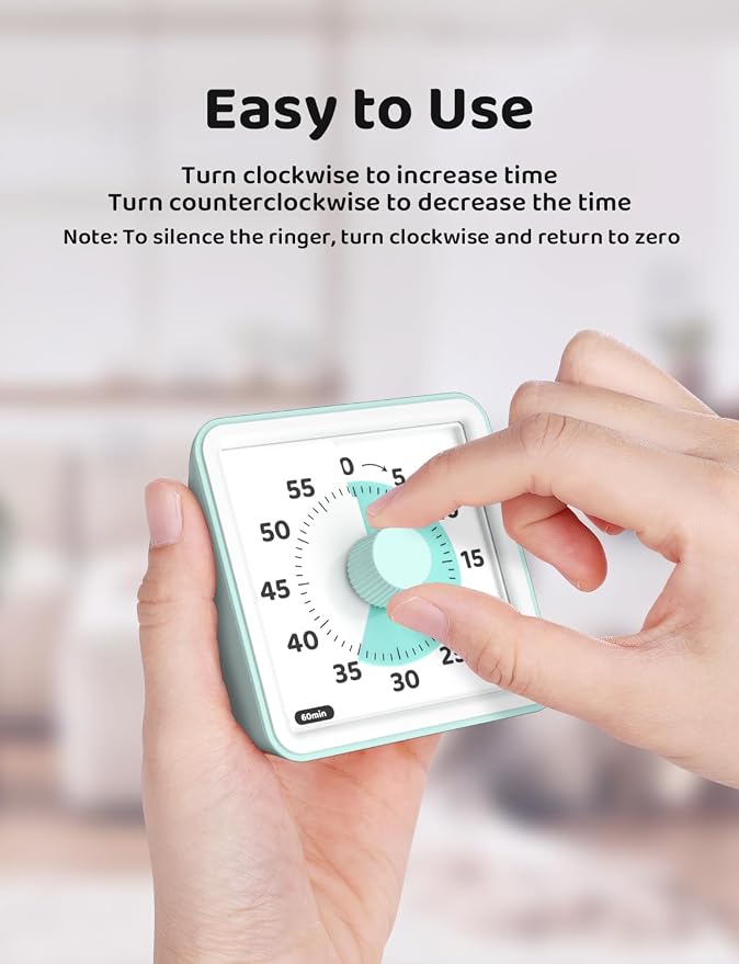 LIORQUE Visual Timer for Kids, 60-Minute Countdown Timers for Classroom Office - Image 2
