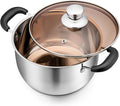 P&P CHEF 3 Qt Stockpot with Lid, Stainless Steel Cooking Stock Pot by PPCHEF