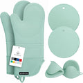 Rorecay 6pcs Oven Mitts and Pot Holders Sets Heat Resistant 500 Degrees by Rorecay