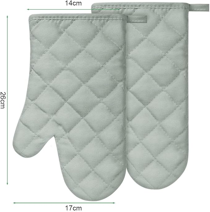 AUAUY Grey Oven Mitts, 1 Pair Kitchen Mittens, 392F Heat Resistant Non-Slip - Image 8