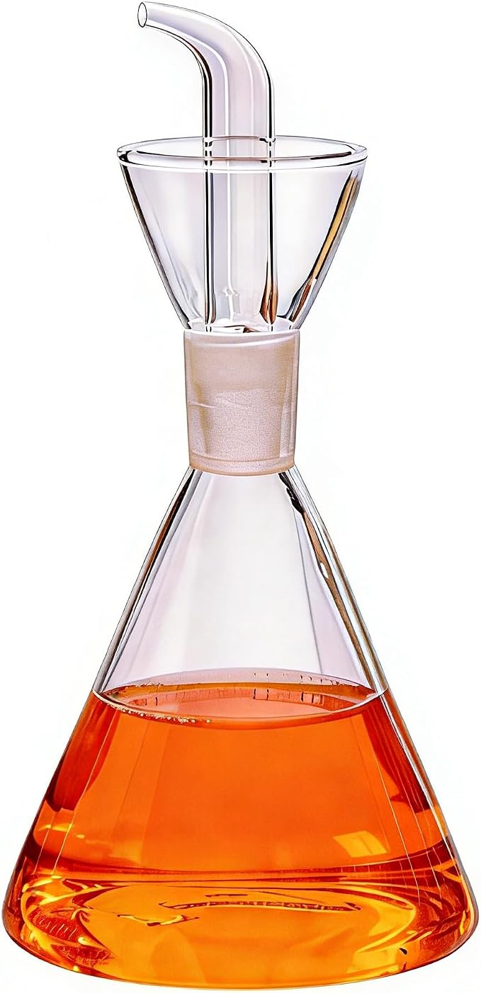 ELETON Conical Borosilicate Glass Olive Oil Dispenser – Non Drip Oil Bottle - Image 3