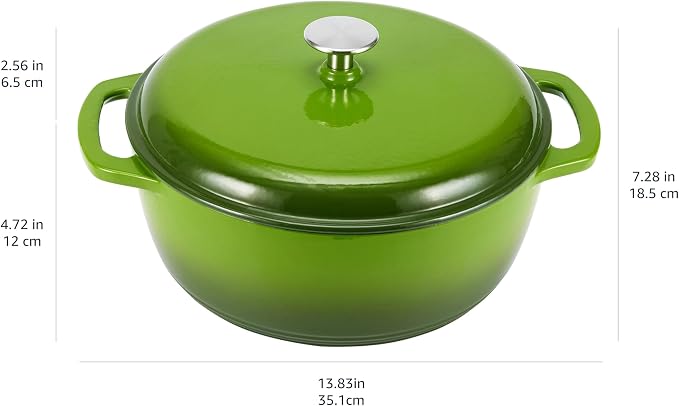 Amazon Basics Enameled Cast Iron Dutch Oven Pot - Image 4