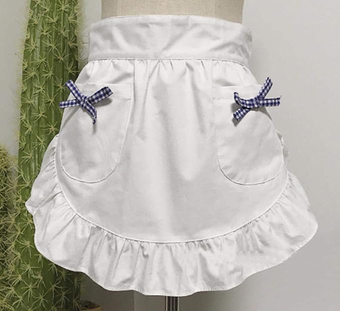 CRB Fashion Waist Apron Kitchen Cooking Restaurant Cotton Bistro Half Aprons - Image 2