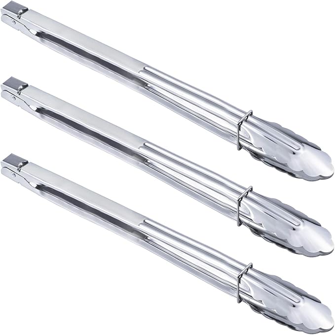 HINMAY Stainless Steel Cooking Grilling Tongs Extra Long Camp Dutch Oven Tongs by HINMAY