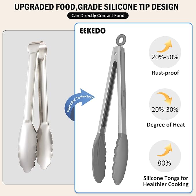 Kitchen Tongs, Stainless Steel Cooking Tongs - Image 3