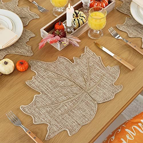 Feuille Fall Placemats Set of 4 – Leaf Placemats for Thanksgiving