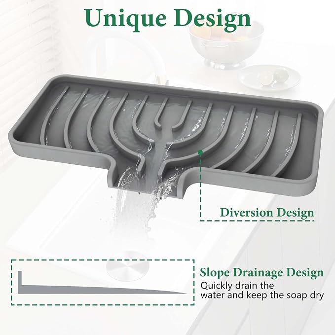 GUUKIN Sponge Holder for Kitchen Sink, Sink Caddy and Soap Tray | 10x4 inch - Image 4