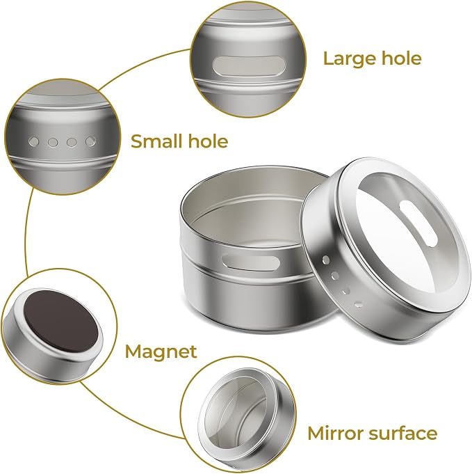 Vetacsion Set of 16 Magnetic Spice Tins - Image 3
