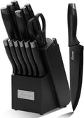 Knife Sets for Kitchen with Block, 15 Pieces Chef Knife Set with Self Sharpening by EnergizeYourCooking