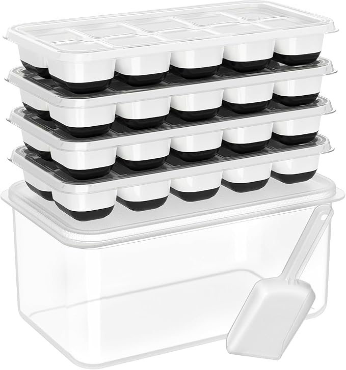 DOQAUS Ice Cube Tray with Lid and Bin by DOQAUS