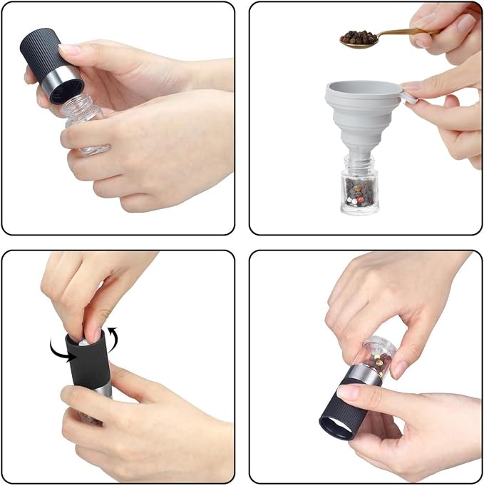VEVOK CHEF Mini Salt and Pepper Grinder set - Image 6