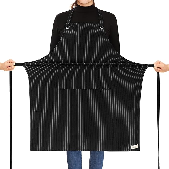 ROTANET Stripe Stretch Apron for Men Women Chef Big and Tall Large Striped by ROTANET