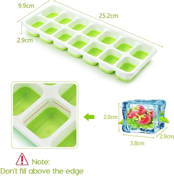 Ice Cube Trays, Silicone Easy-Release and Flexible 14-Ice Trays - Image 5
