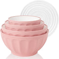 BoxedHome Mixing Bowls with Lids Set, 4PK Large 0.2” Thick Plastic Nesting by BoxedHomeProducts