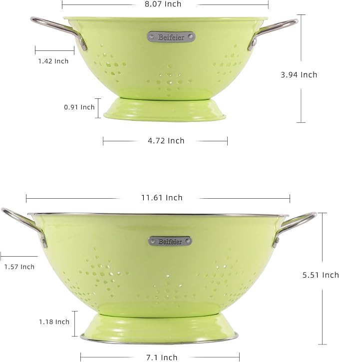 Metal Colander 2 Pack, Strainer Bowel - Image 2