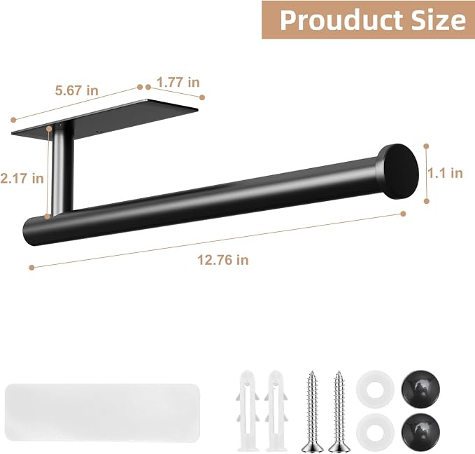 Paper Towel Holder, Improved Premium Paper Towel Holder Under Cabinet, - Image 4