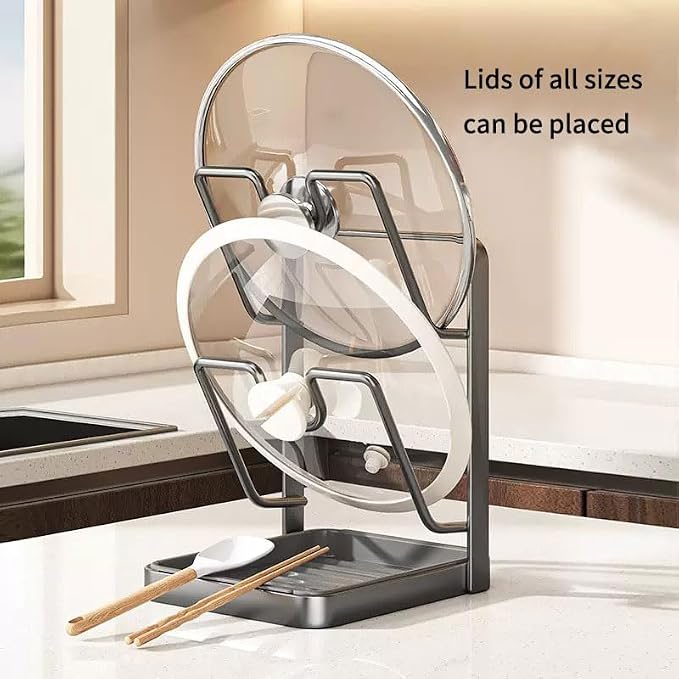 Kitchen Pot Lid Storage Rack, Thickened Carbon Steel Material Pot Lid Holder - Image 5