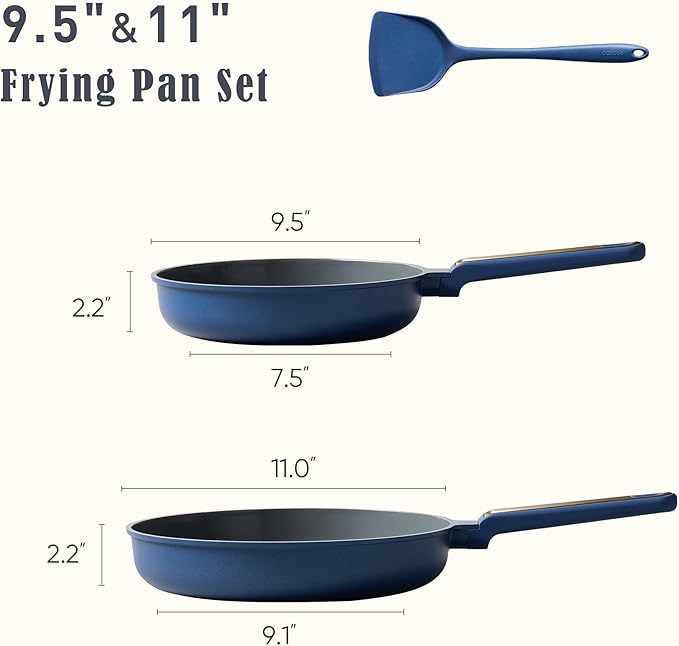CAROTE 9.5'' and 11'' Nonstick Ceramic Frying Pan Skillet, Non Stick Skillet - Image 5